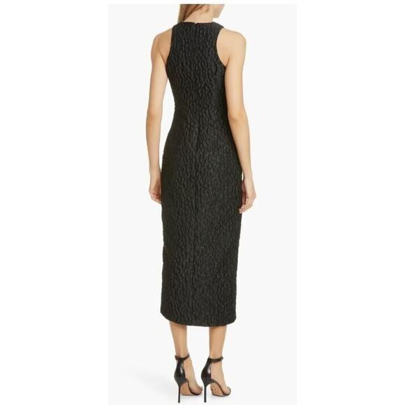 Brandon Maxwell Sleeveless Jacquard Leopard Print Dress in black Small $1695 - Picture 4 of 7